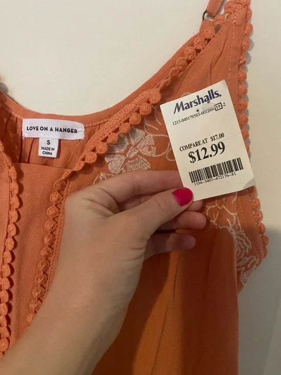 Love on a hanger Orange Floral-Embroidered Spaghetti-Strap Cami - Picture 3 of 4